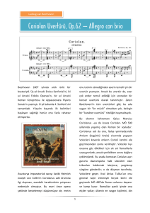 Coriolan Uvertürü, Op.62 – Allegro con brio