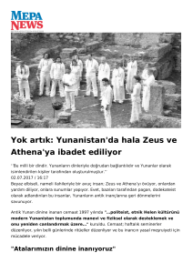 Yok artık: Yunanistan`da hala Zeus ve Athena`ya