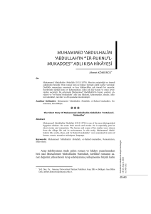 muhammed `abdulhalîm ` - Dinbilimleri Akademik Araştırma Dergisi