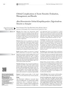 Orbital Complications of Acute Sinusitis: Evaluation, Management