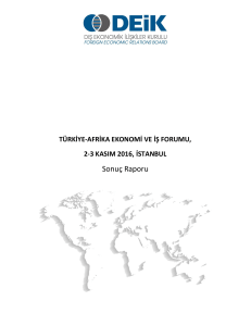 Türkiye - Afrika Ekonomi ve İş Forumu Sonuç Raporu, 2-3