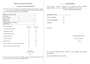 AİLE HEKİMİNE Ulusal Görme Taraması Programı için kapsamında