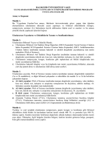 Balıkesir Üniversitesi Vakfı Uluslararası Bilimsel Yayınları ve