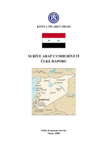 Suriye Ülke Raporu - Konya Ticaret Odası
