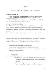 Osmanlı Beyliği`nin Kuruluşu ve Gelişimi PDF belgesi