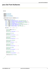 Java Temelleri : Java Set Font Kullanımı