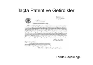 İlaçta Patent ve Getirdikleri