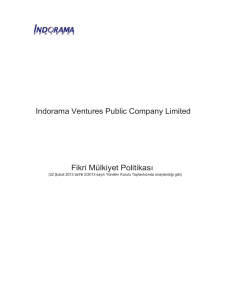 Indorama Ventures Public Company Limited Fikri Mülkiyet Politikası