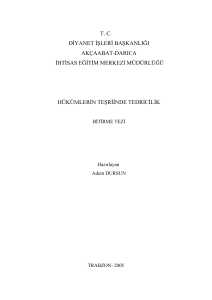 1.1. tedric kavramı - TC DİB. Trabzon Dini Yüksek İhtisas Merkezi