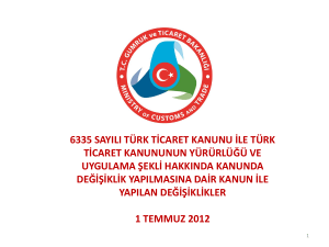 Yeni Türk Ticaret Kanunu - Gümrük ve Ticaret Bakanlığı