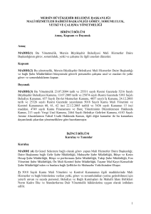 mali hizmetler yönetmelik - Mersin Büyükşehir Belediyesi