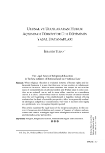 ulusal ve uluslararası hukuk açısından türkiye`de din