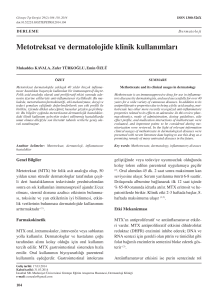 Metotreksat ve dermatolojide klinik kullanımları