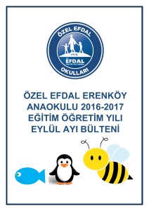 özel efdal erenköy anaokulu 2016-2017 eğitim öğretim yılı eylül ayı