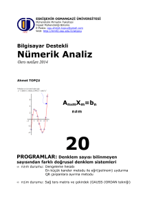 Nümerik Analiz - Eskişehir Osmangazi Üniversitesi