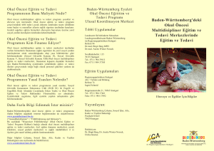 Baden-Württemberg`deki Okul Öncesi Multidisipliner Eğitim ve