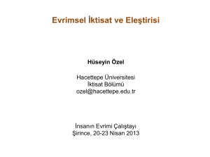 Evrim ve İktisat - Hacettepe Üniversitesi