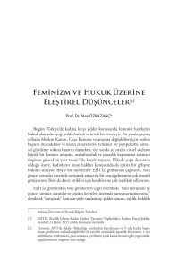 Feminizm ve Hukuk Üzerine Eleştirel Düşünceler[1]