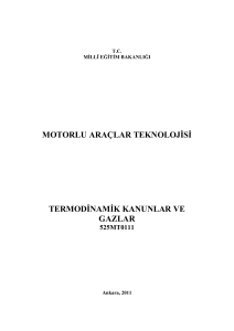 Termodinamik Kanunlar ve Gazlar - Kırklareli Üniversitesi Personel