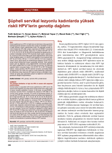 Şüpheli servikal lezyonlu kadınlarda yüksek riskli HPV