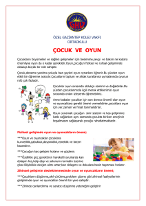 çocuk ve oyun - Gaziantep Kolej Vakfı