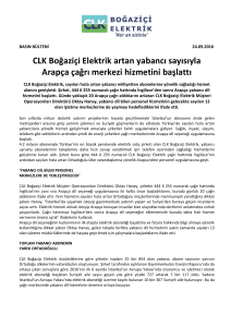 BASIN BÜLTENİ 24.09.2016 CLK Boğaziçi Elektrik artan yabancı