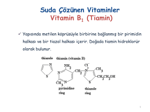 Suda Çözünen Vitaminler Vitamin B1 (Tiamin)