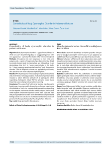 Comorbidity of Body Dysmorphic Disorder in Patients with Acne