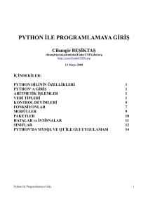 Python ile Programlamaya Giriş