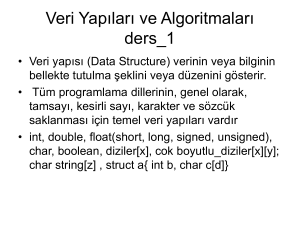 Veri Yapıları ve Algoritmaları ders_1