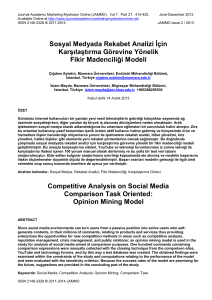 Sosyal Medyada Rekabet Analizi İçin Karşılaştırma Görevine