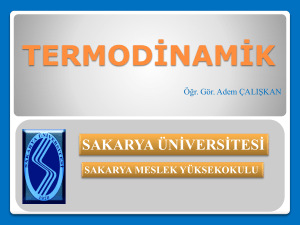 termodinamik - SABİS - Sakarya Üniversitesi