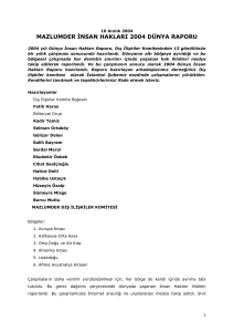 mazlumder insan hakları 2004 dünya raporu