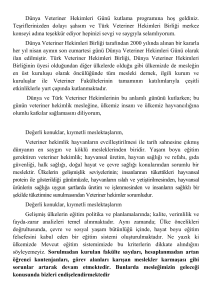 Türk Veteriner Hekimleri Birliği Merkez Konseyi Başkanı Talat GÖZET