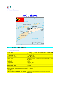ı. doğu timor ülke profili