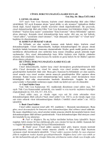 Yeni Türk Ceza Kanunda Cinsel Dokunulmazlığa