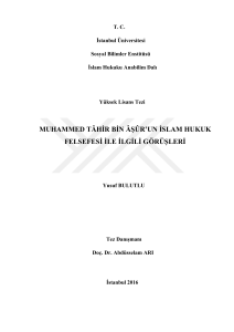 muhammed tâhir bin âşûr`un islam hukuk felsefesi ile ilgili görüşleri