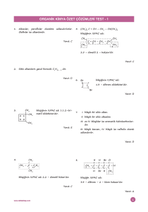 organik kimya özet çözümleri test - 1