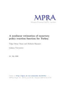 A nonlinear estimation of monetary policy reaction function for Turkey