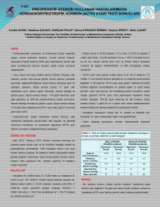 preoperatif steroid kullanan hastalarımızda adrenokortikotropik