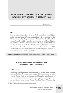 rusya`nın karadenİz`le İlk Buluşması: İstanBul antlaşması (13