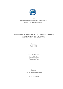 Gıda Sektöründe E-Tedarik Kullanımı ve Karaman İli Sanayi inde Bir