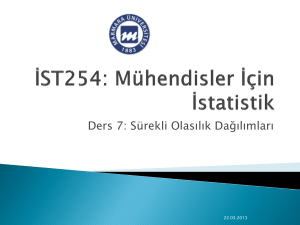 İST254: Mühendisler İçin İstatistik