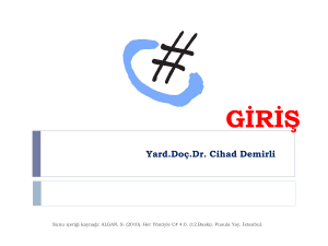 c# giriş - Doç.Dr.Cihad Demirli