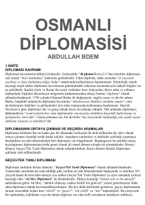 osmanlı diplomasisi - Açıköğretim Tarih Bölümü