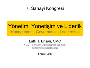 Yönetim, Yönetişim ve Liderlik
