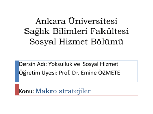 Ankara Üniversitesi Sa*l*k Bilimleri Fakültesi Sosyal Hizmet Bölümü