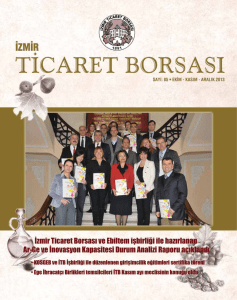 İzmir Ticaret Borsası Dergisi - Sayı: 85 Ekim-Kasım