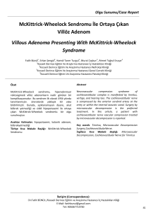 McKittrick-Wheelock Sendromu İle Ortaya Çıkan