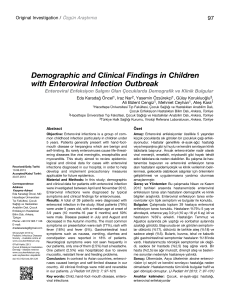 Demographic and Clinical Findings in Children with Enteroviral